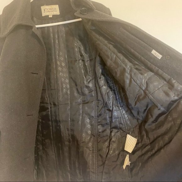 LONDON FOG Charcoal Grey Wool Peacoat - Picture 6 of 13